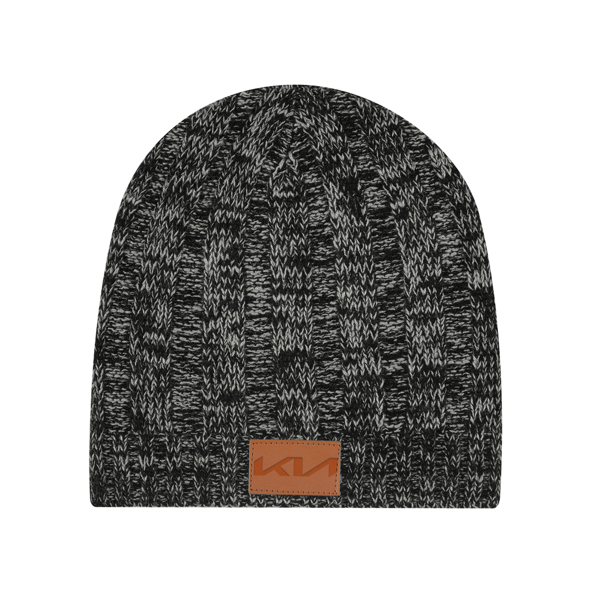 Knit Beanie With Leather Tag